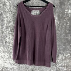 Torrid Plus Size 2X Cut Out Cold Shoulder Sweater Purple Long Sleeve Pullover